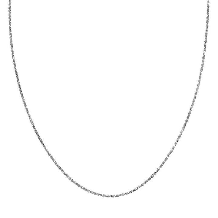 Sterling Silver Rope Chain Necklace - 24 In, Women's, Grey