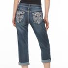 Women's Apt. 9&reg; Embellished Capri Jeans, Size: 8, Med Blue