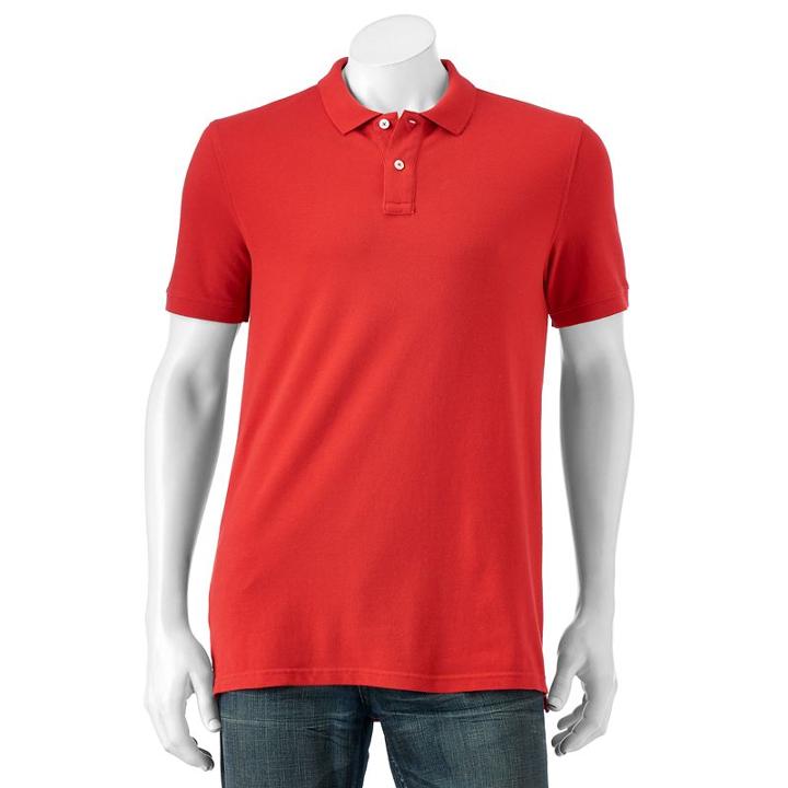Men's Sonoma Goods For Life&trade; Flexwear Slim-fit Solid Pique Polo, Size: Large, Med Red