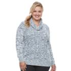 Plus Size Croft & Barrow&reg; Space-dyed Cowlneck Sweater, Women's, Size: 2xl, Med Blue