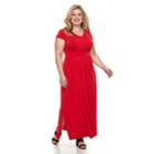 Plus Size Dana Buchman Shirred Maxi Dress, Women's, Size: 1xl, Med Red