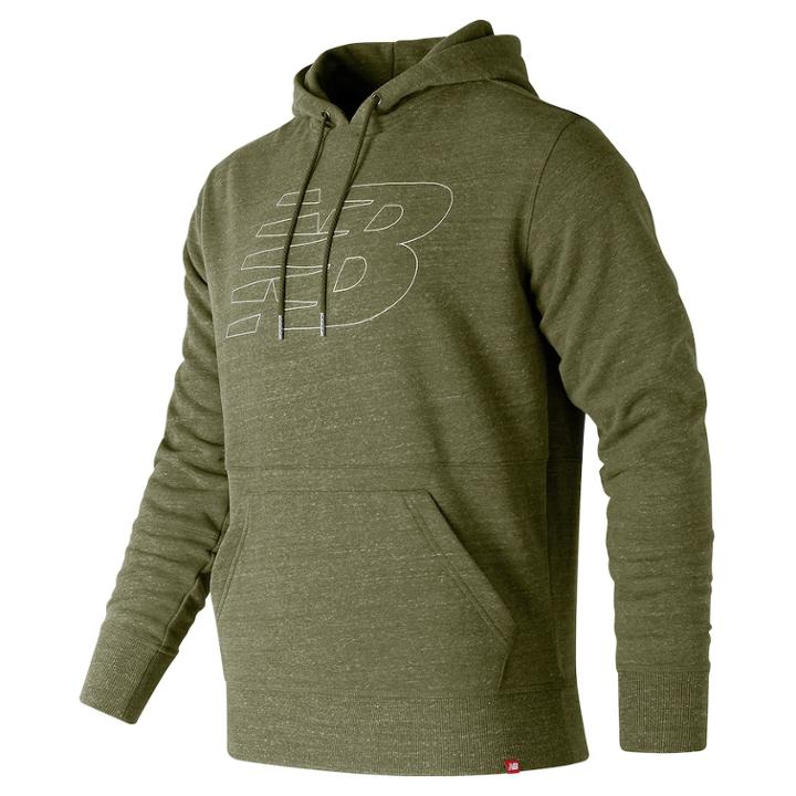 Men's New Balance Pullover Heathered Hoodie, Size: Large, Beige