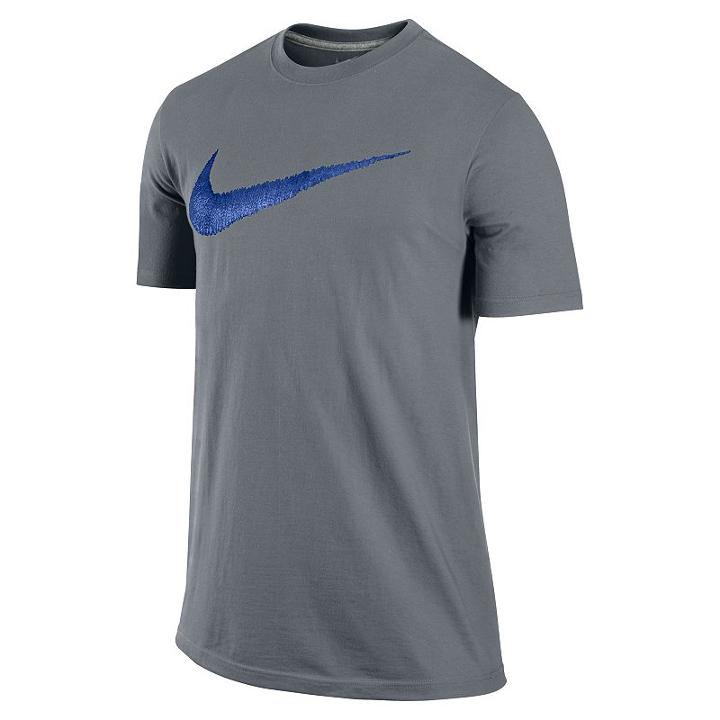 Men's Nike Swoosh Logo Tee, Size: Large, Grey Other