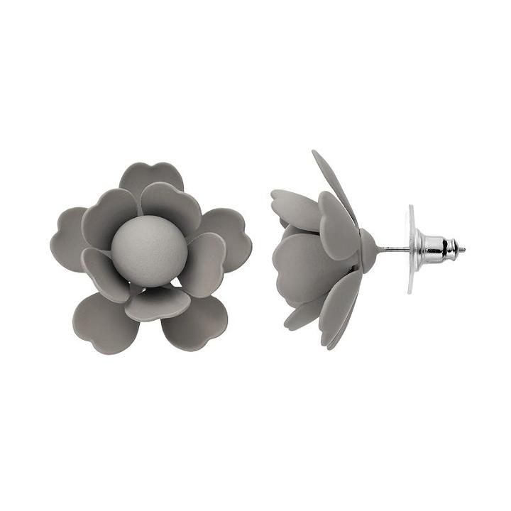 Simply Vera Vera Wang Matte Flower Nickel Free Stud Earrings, Women's, Grey Other