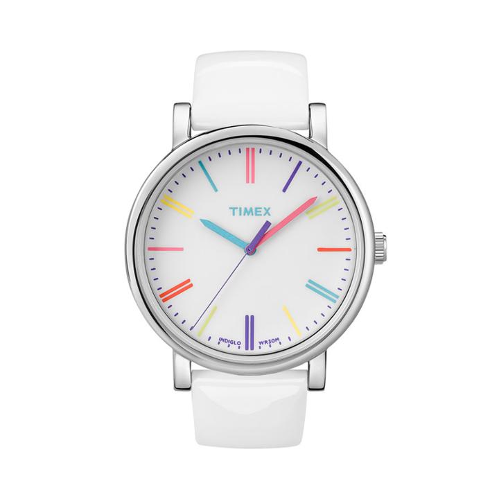 Timex Women's Originals Leather Watch, Size: Medium, White