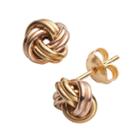 14k Gold Over Silver Two Tone Love Knot Stud Earrings, Women's, Pink