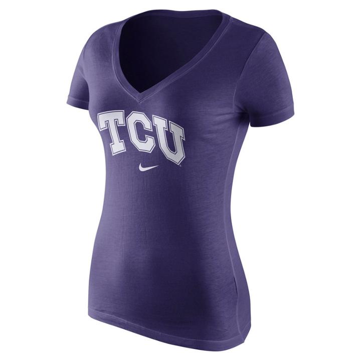 Women's Nike Tcu Horned Frogs Wordmark Tee, Size: Xxl, Purple