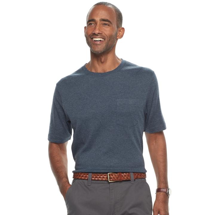 Men's Croft & Barrow&reg; Interlock Pocket Performance Tee, Size: Large, Blue (navy)