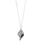 Sterling Silver Filigree Seashell Pendant Necklace, Women's, Grey