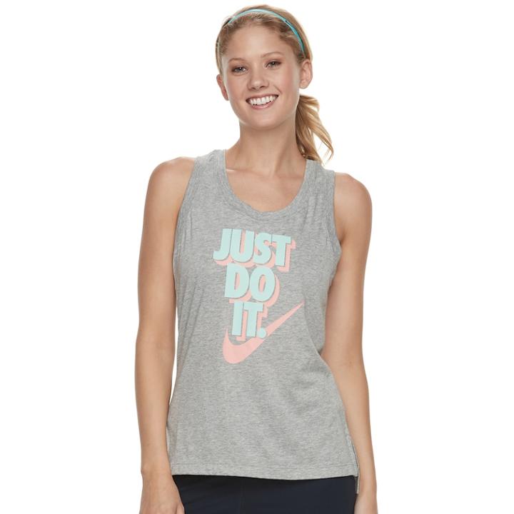 Women's Nike Sportswear Just Do It Graphic Tank, Size: Large, Grey