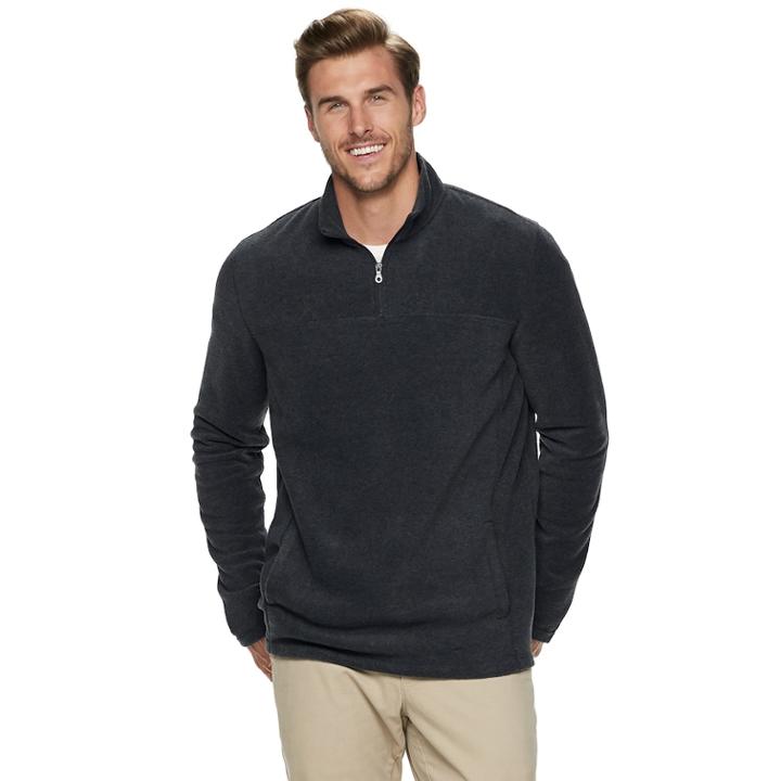 Big & Tall Croft & Barrow&reg; Classic-fit Extra-soft Arctic Fleece Quarter-zip Pullover, Men's, Size: 4xb, Black