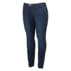Juniors' Plus Size Mudd&reg; Flx Stretch Whiskered Skinny Jeans, Girl's, Size: 22 W, Dark Blue