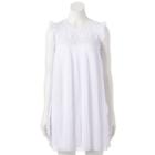 Juniors' Lily Rose Pleated Lace Yoke Dress, Girl's, Size: Large, White Oth
