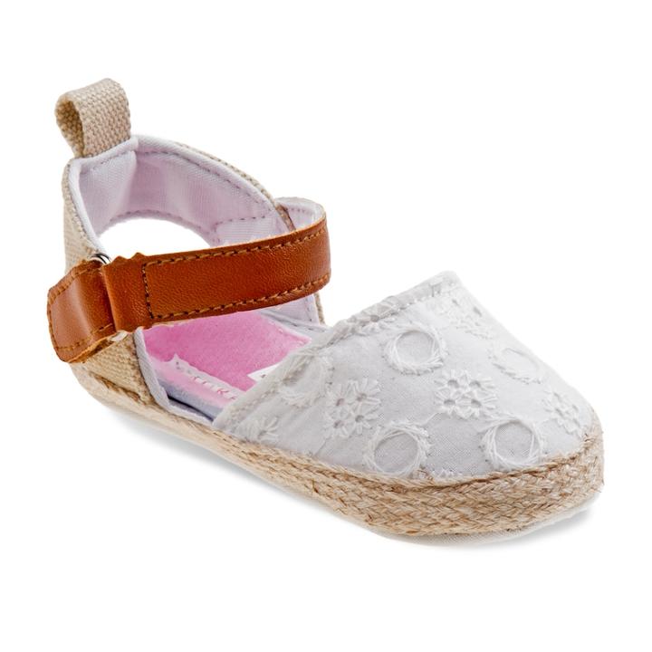Laura Ashley Baby Girls' Espadrille Sandals, Size: 4 T, White