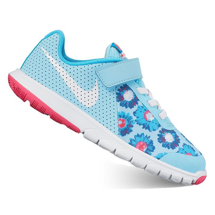 Nike Flex Experience 5 Print Preschool Girls' Shoes, Girl's, Size: 2, Dark Blue