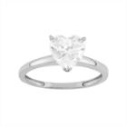 Cubic Zirconia Heart Solitaire Engagement Ring In 10k Gold, Women's, Size: 6, White