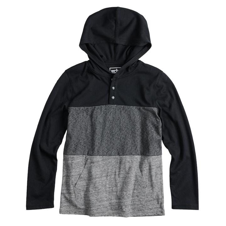 Boys 8-20 Urban Pipeline&reg; Colorblock Hooded Tee, Size: Small, Med Grey