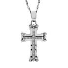Brooklyn Exchange Cubic Zirconia Stainless Steel Cross Pendant Necklace - Men, Size: 24, White