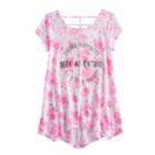 Girls 7-16 & Plus Size So&reg; Cage-back Printed Legging Tee, Size: 10, Light Grey