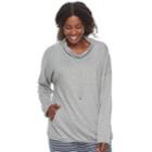 Plus Size Sonoma Goods For Life&trade; Cowl Sweatshirt, Women's, Size: 3xl, Med Grey