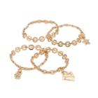 Lc Lauren Conrad Star & Triangle Chain Ring Set, Women's, Size: 7.50, Gold