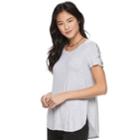 Juniors' Pink Republic Lace-up Short Sleeve Tee, Teens, Size: Xl, Grey