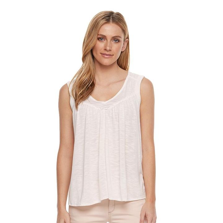 Sonoma Goods For Life, Women's &trade; Heathered Tank, Size: Large, Natural