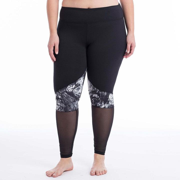 Plus Size Balance Collection Yin Yang Leggings, Women's, Size: 1xl, Black