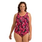 Plus Size Dolfin Moderate Scoopback One-piece Swimsuit, Women's, Size: 18, Brt Pink