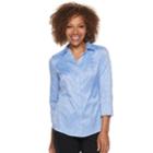 Women's Dana Buchman Jacquard Shirt, Size: Medium, Light Blue