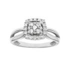 Cherish Always Diamond Square Halo Engagement Ring In 10k Gold (1/4 Carat T.w.), Women's, Size: 5.50, White