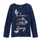 Girls 4-12 Sonoma Goods For Life&trade; Embellished Long-sleeve Knit Tee, Size: 6x, Turquoise/blue (turq/aqua)