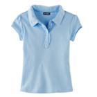 Girls 4-6x Chaps Ruffled Polo Shirt, Size: 4, Blue Other