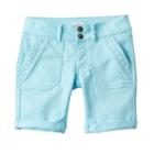 Girls 7-16 So&reg; Lace Trim Bermuda Twill Shorts, Girl's, Size: 10, Med Blue