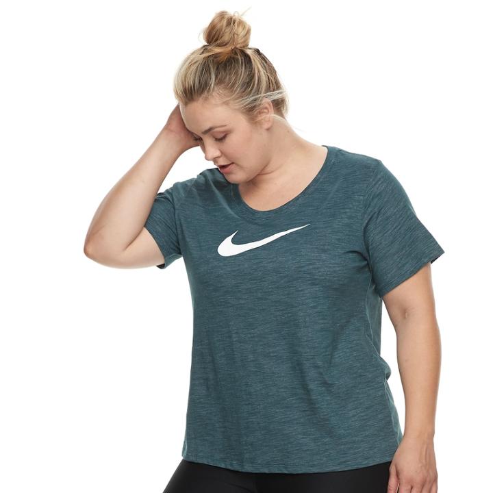 Plus Size Nike Swoosh Short Sleeve Graphic Tee, Women's, Size: 1xl, Brt Green