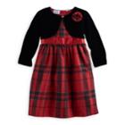 Girls 4-6x Blueberi Boulevard Plaid Dress & Bolero, Size: 4, Red