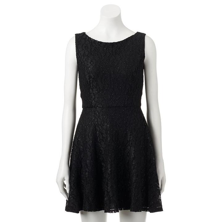 Juniors' Speechless Allover Lace & Glitter Dress, Girl's, Size: 5, Oxford