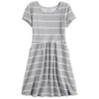 Girls 7-16 So&reg; Short Sleeve Skater Dress, Size: Xl/14, Med Grey