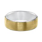 Men's Two Tone 14k Gold Satin Wedding Band, Size: 12, Multicolor