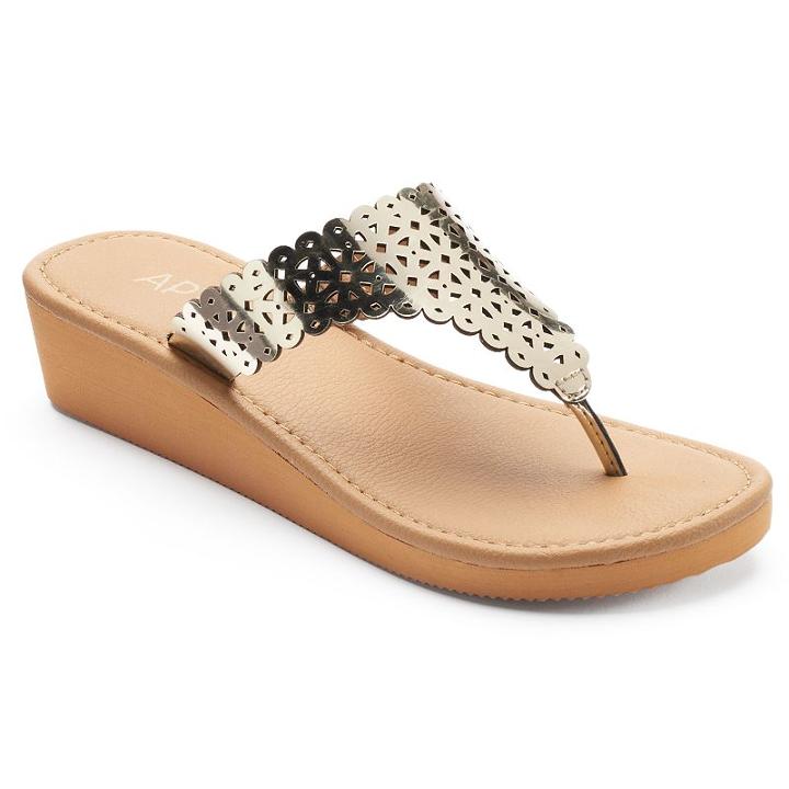 Apt. 9&reg; Women's Chop Out Wedge Flip-flops, Size: Medium, Yellow Oth