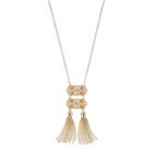 Lc Lauren Conrad Long Double Tassel Necklace, Women's, Gold