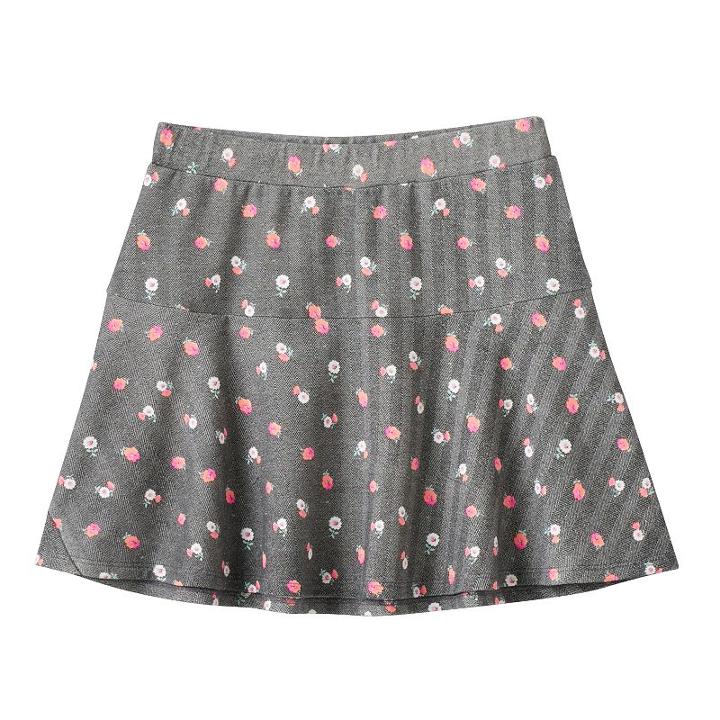 Girls 7-16 So&reg; French Terry Skater Skirt, Size: 12, Black