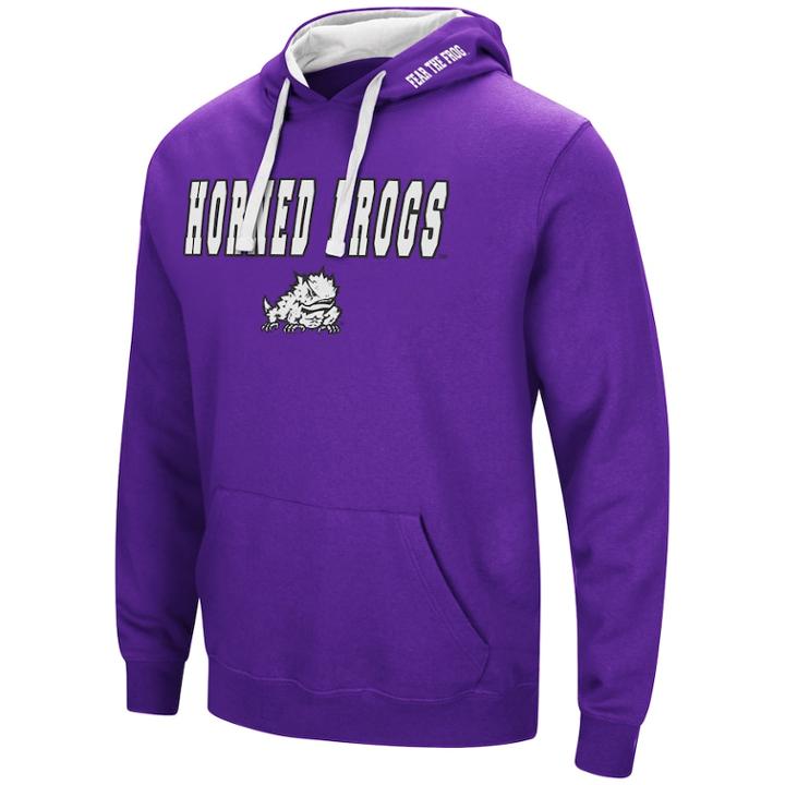 Men's Tcu Horned Frogs Pullover Fleece Hoodie, Size: Medium, Drk Purple