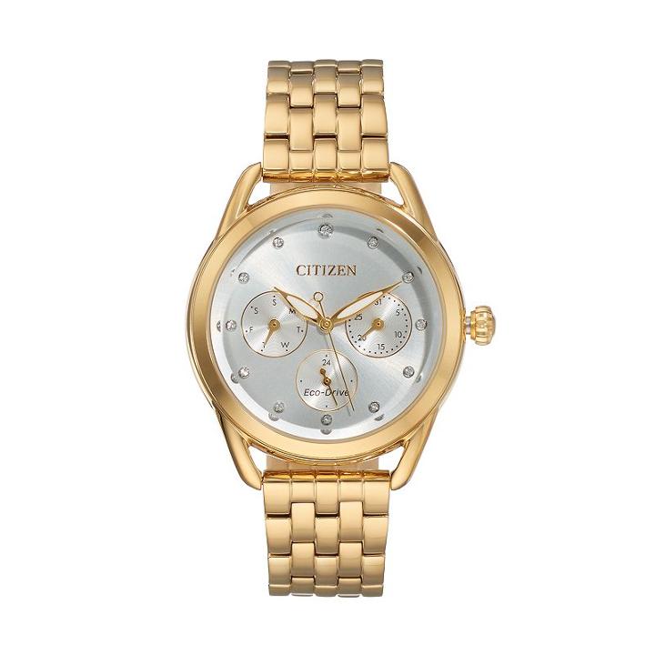 Drive From Citizen Eco-drive Women's Ltr Crystal Stainless Steel Watch - Fd2052-58a, Size: Medium, Yellow