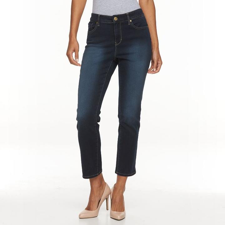 Women's Gloria Vanderbilt Bridget Straight-leg Ankle Jeans, Size: 2 - Regular, Med Blue