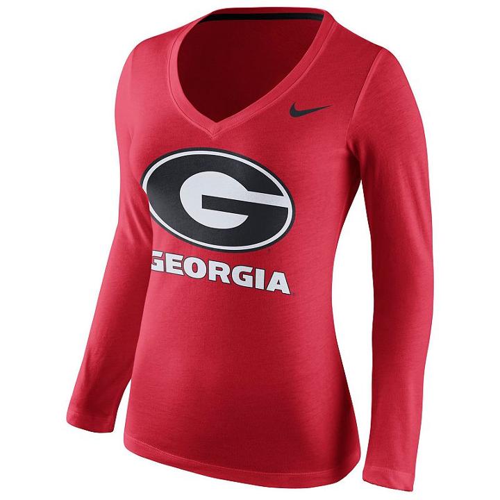 Women's Nike Georgia Bulldogs Wordmark Tee, Size: Small, Red
