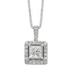 18k White Gold 1-ct. T.w. Igl Certified Colorless Diamond Halo Pendant, Women's, Size: 18
