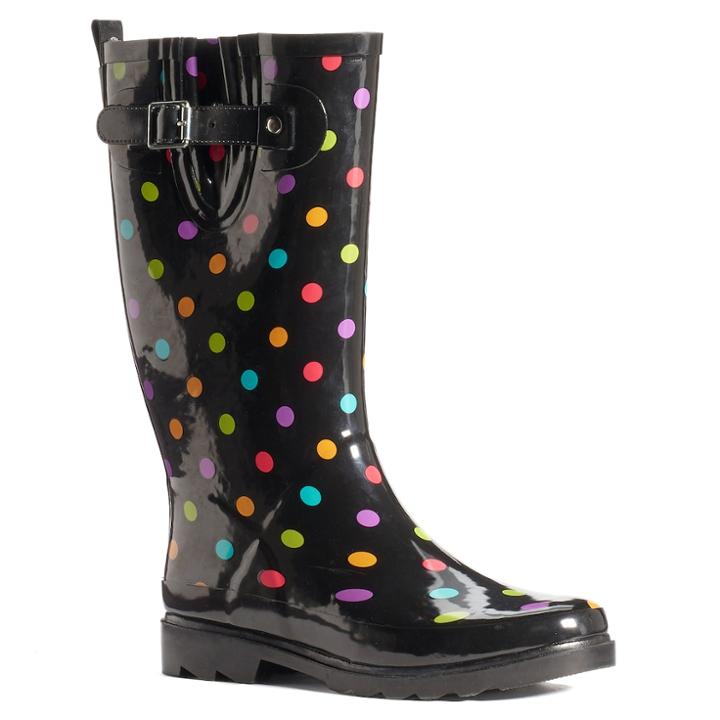 Western Chief Women's Mid-calf Water-resistant Rain Boots, Size: 7, Black