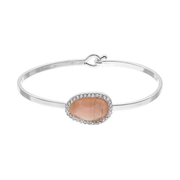 Lc Lauren Conrad Peach Stone Halo Bangle Bracelet, Women's, White