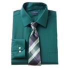 Men's Croft & Barrow&reg; Classic-fit Stretch-collar Dress Shirt And Patterned Tie Boxed Set, Size: S 32-33, Dark Green